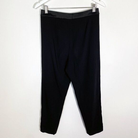 CLEARANCE Tara Jarmon Black Pull On Pants with Satin Elastic Waistband - Picture 4 of 7